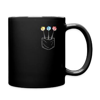 Dart Darts Dartspieler Dartsport - Tasse einfarbig - Schwarz - Rechts