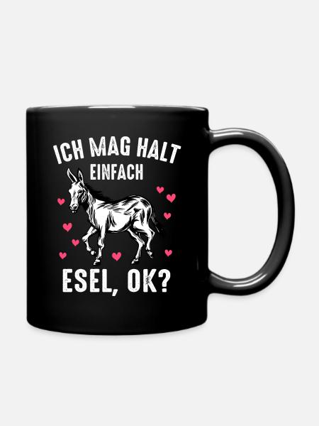 Esel Eselchen Maultier Muli - Tasse einfarbig - Schwarz