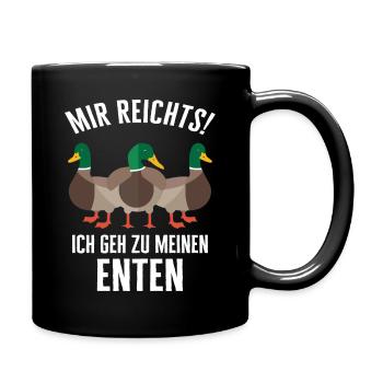 Stockente Entenvögel Ente Dunkelente Vogel - Tasse einfarbig - Schwarz - Rechts