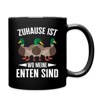 Stockente Entenvögel Ente Dunkelente Vogel - Tasse einfarbig - Schwarz - Rechts