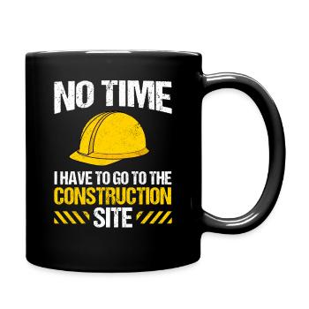 Conducteur de pelle hydraulique Travaux de chantier - Mug uni - noir - Droite