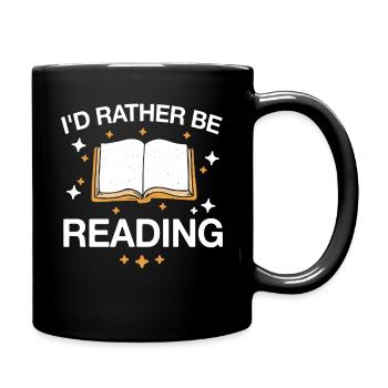 Bücher Buch lesen Bücherei Bibliothek Bücherwurm - Tasse einfarbig - Schwarz - Rechts