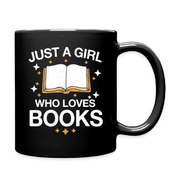 Bücher Buch lesen Bücherei Bibliothek Bücherwurm - Tasse einfarbig - Schwarz - Rechts