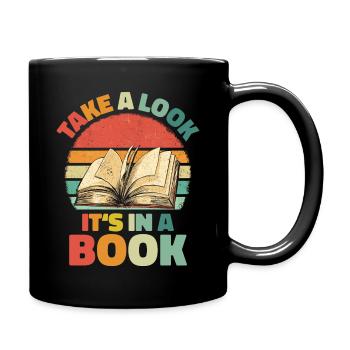 Bücher Buch lesen Bücherei Bibliothek Bücherwurm - Tasse einfarbig - Schwarz - Rechts