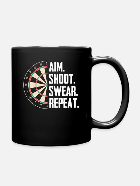 Dart Player Dartboard Dartsport - Full Colour Mug - black