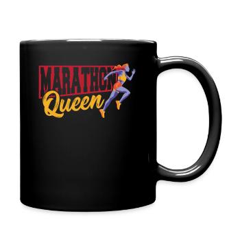 Marathon Queen Marathon Finisher Marathon Runner - Full Colour Mug - black - Right