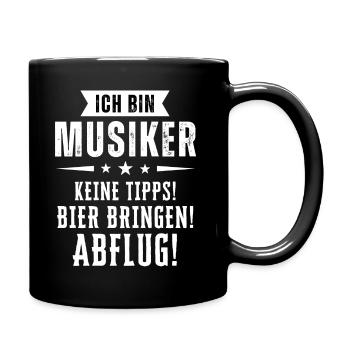 Ich bin Musiker - Keine Tipps! Bier bringen! - Tasse einfarbig - Schwarz - Rechts