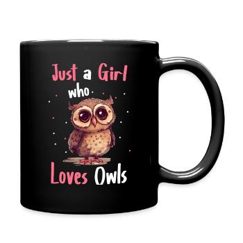 Owl, Bird, Animal, Owls - Full Colour Mug - black - Right