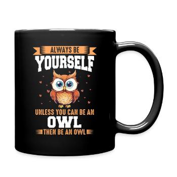 Owl, Bird, Animal, Owls - Full Colour Mug - black - Right