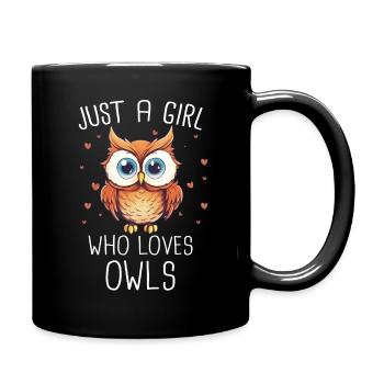 Owl, Bird, Animal, Owls - Full Colour Mug - black - Right