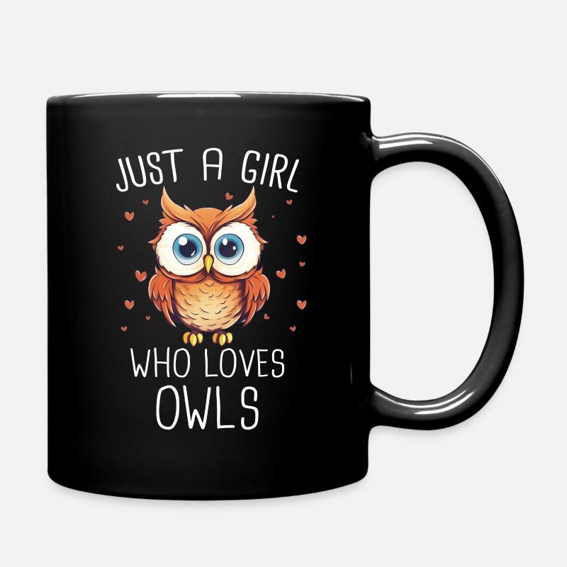Eule Vogel Tier Eulen - Tasse einfarbig - Schwarz