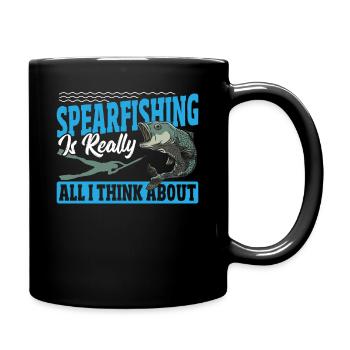 Spearfishing Is Really All I Think About - Full Colour Mug - black - Right