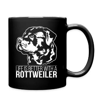 La vie de Rottweiler est meilleure Chiens Wilsigns - Mug uni - noir - Droite