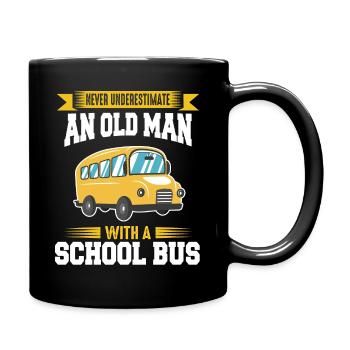 Bus Busfahrer Schulbus - Tasse einfarbig - Schwarz - Rechts