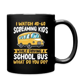 Bus Busfahrer Schulbus - Tasse einfarbig - Schwarz - Rechts