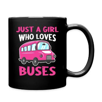 Bus Busfahrer Schulbus - Tasse einfarbig - Schwarz - Rechts