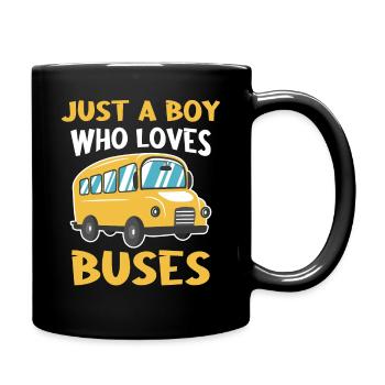Bus Busfahrer Schulbus - Tasse einfarbig - Schwarz - Rechts