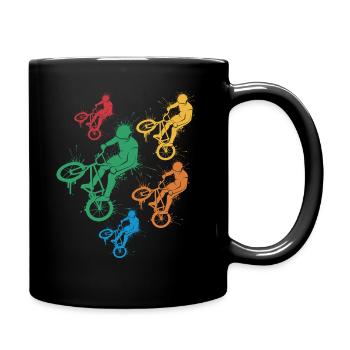 BMX Stunts Bike Mädchen Jungen Fahrrad BMX Kinder - Tasse einfarbig - Schwarz - Rechts