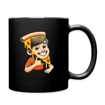 Pizzakopf - Tasse einfarbig - Schwarz - Rechts