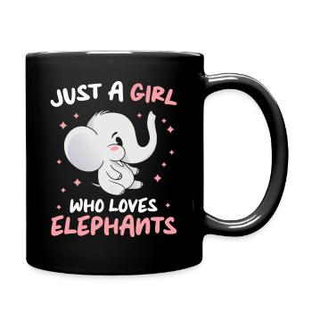 Elefant Tier Elefanten Zoo - Tasse einfarbig - Schwarz - Rechts