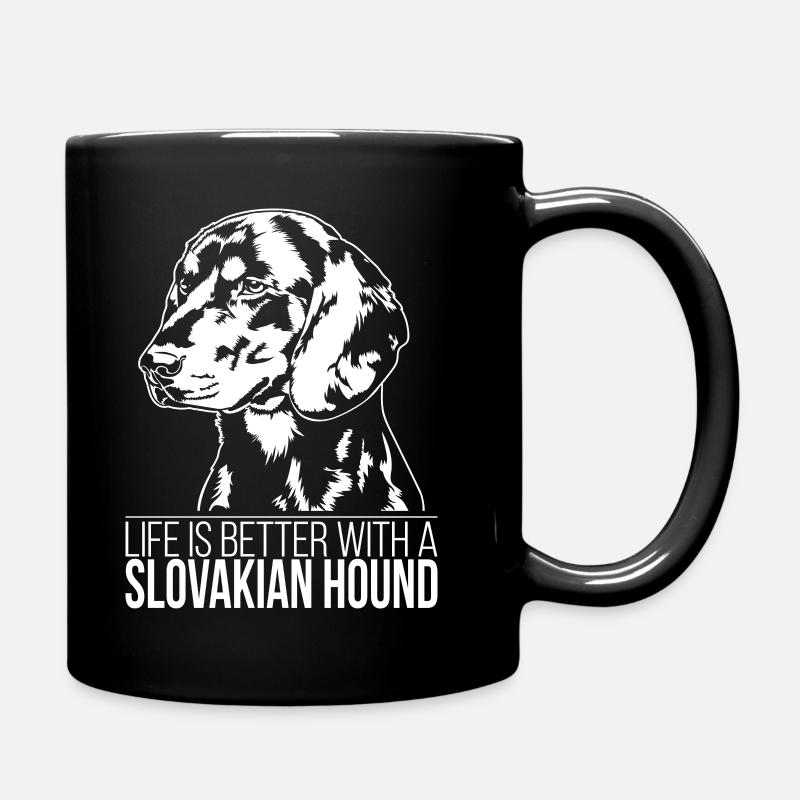 Slovakian Hound life is better Hunde Hund Wilsigns - Tasse einfarbig - Schwarz