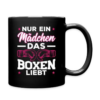 Nur ein Mädchen, das Boxen liebt Boxen Sport - Tasse einfarbig - Schwarz - Rechts