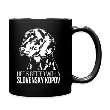 Slovensky Kopov life is better Dogs Dog Wilsigns - Full Colour Mug - black - Right
