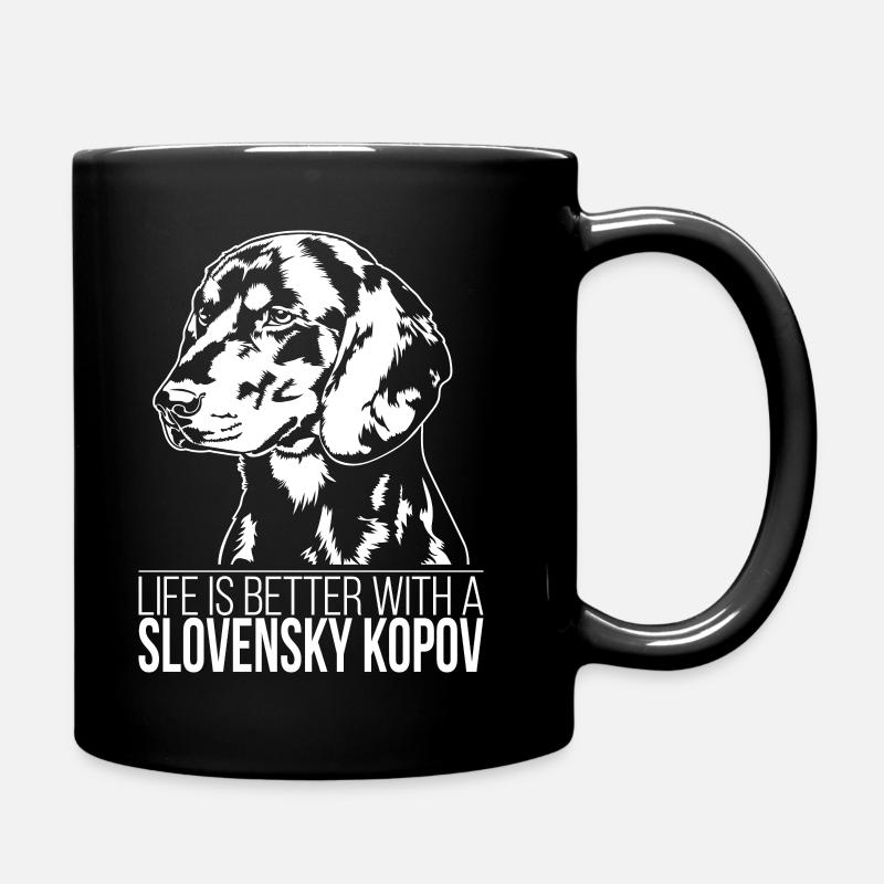 Slovensky Kopov life is better Hunde Hund Wilsigns - Tasse einfarbig - Schwarz