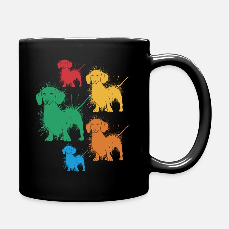 Dackel Hunde Liebhaber Herrchen Dachshund Teckel - Tasse einfarbig - Schwarz