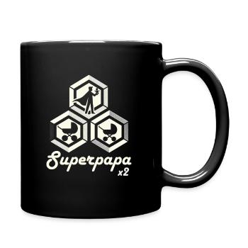 Superpapa zweites Kind bekommen - Tasse einfarbig - Schwarz - Rechts