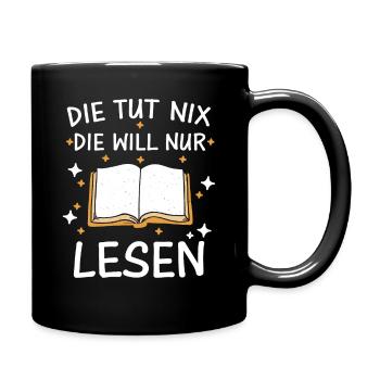 Buch Lesen Bücher Buch Nerd Bücherwurm - Tasse einfarbig - Schwarz - Rechts