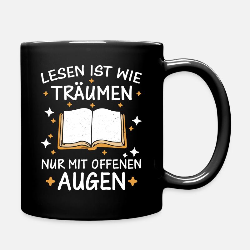 Buch Lesen Bücher Buch Nerd Bücherwurm - Tasse einfarbig - Schwarz