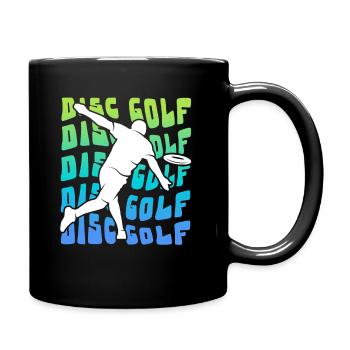 Disc Golf Disc Vintage Disc Golf Disc Golfer - Full Colour Mug - black - Right