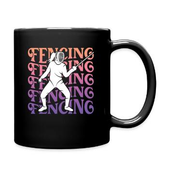 Fechter Fecht Fechtmeister Damen Mädchen Fechten - Tasse einfarbig - Schwarz - Rechts