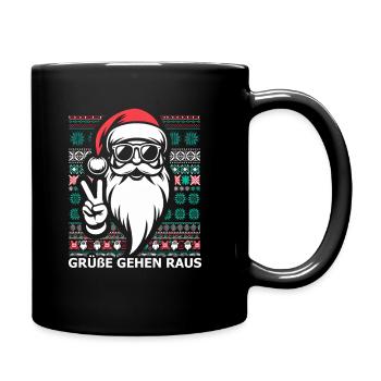 cooler Weihnachtsmann - Tasse einfarbig - Schwarz - Rechts