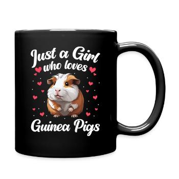 Meerschweinchen - Tasse einfarbig - Schwarz - Rechts