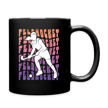 Hockey Vintage Hockey sur gazon filles joueuse de Hockey - Mug uni - noir - Droite
