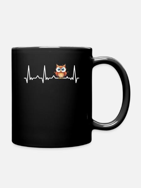 Eule Vogel Tier Eulen - Tasse einfarbig - Schwarz