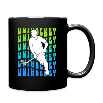 Floorball Innebandy Salibandy Unihockey Kinder - Tasse einfarbig - Schwarz - Rechts