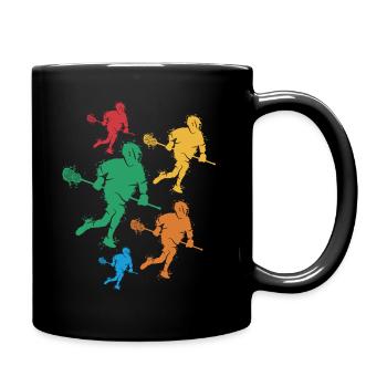 Lacrosse Player Ball Racket Lacrosse - Full Colour Mug - black - Right