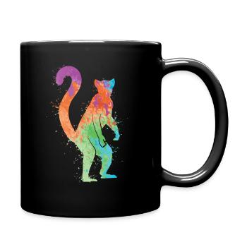 Lémuriens, Lémurien à queue annelée, Animal de zoo, filles, femmes, enfants, lémurien - Mug uni - noir - Droite