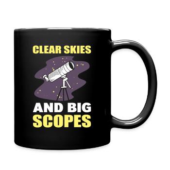 Astronomie Klarer Himmel und große Fernrohre - Tasse einfarbig - Schwarz - Rechts