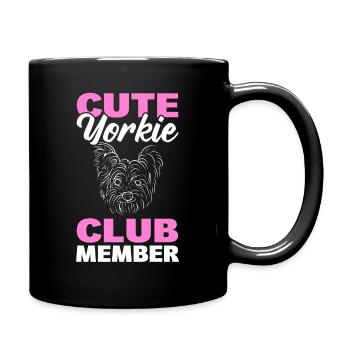 Cute Yorkie Club Member Yorkshire Terrier - Full Colour Mug - black - Right