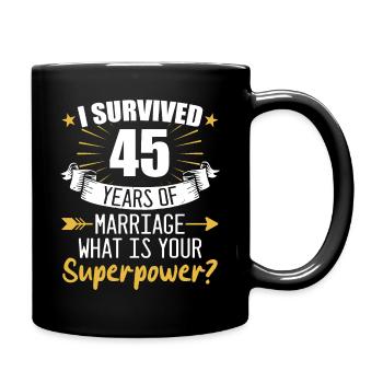 45th Wedding Anniversary Husband Wife Wedding - Full Colour Mug - black - Right