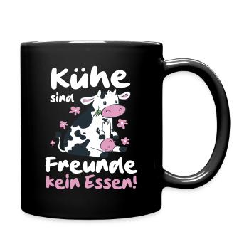 Vegetarier Veganer Tierschutz Tierrecht Veggie - Tasse einfarbig - Schwarz - Rechts