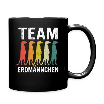 Erdmännchen Scharrtier Tier - Tasse einfarbig - Schwarz - Rechts