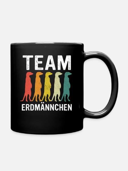 Erdmännchen Scharrtier Tier - Tasse einfarbig - Schwarz
