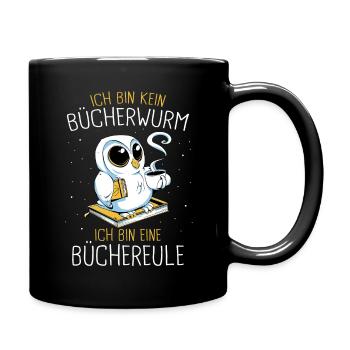 Buch Lesen Bücher Buch Nerd Bücherwurm - Tasse einfarbig - Schwarz - Rechts