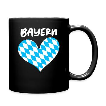 Freistaat Bayern Bayrisch - Tasse einfarbig - Schwarz - Rechts