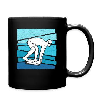 Schwimmen Schwimmer Kinder Jungen Herren Schwimm - Tasse einfarbig - Schwarz - Rechts